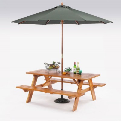 wooden picnic table