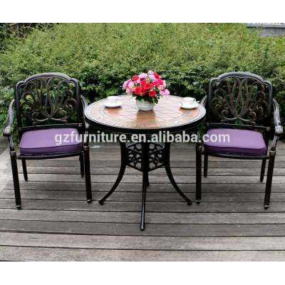 Mosaic Bistro Table Set Cast Aluminum Outdoor Bistro furniture set