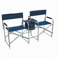 Double aluminium director chair folding metal folding chair outdoor