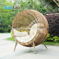 Outdoor Aluminum Wicker Sun Lounger KD Model Reading Day Bed